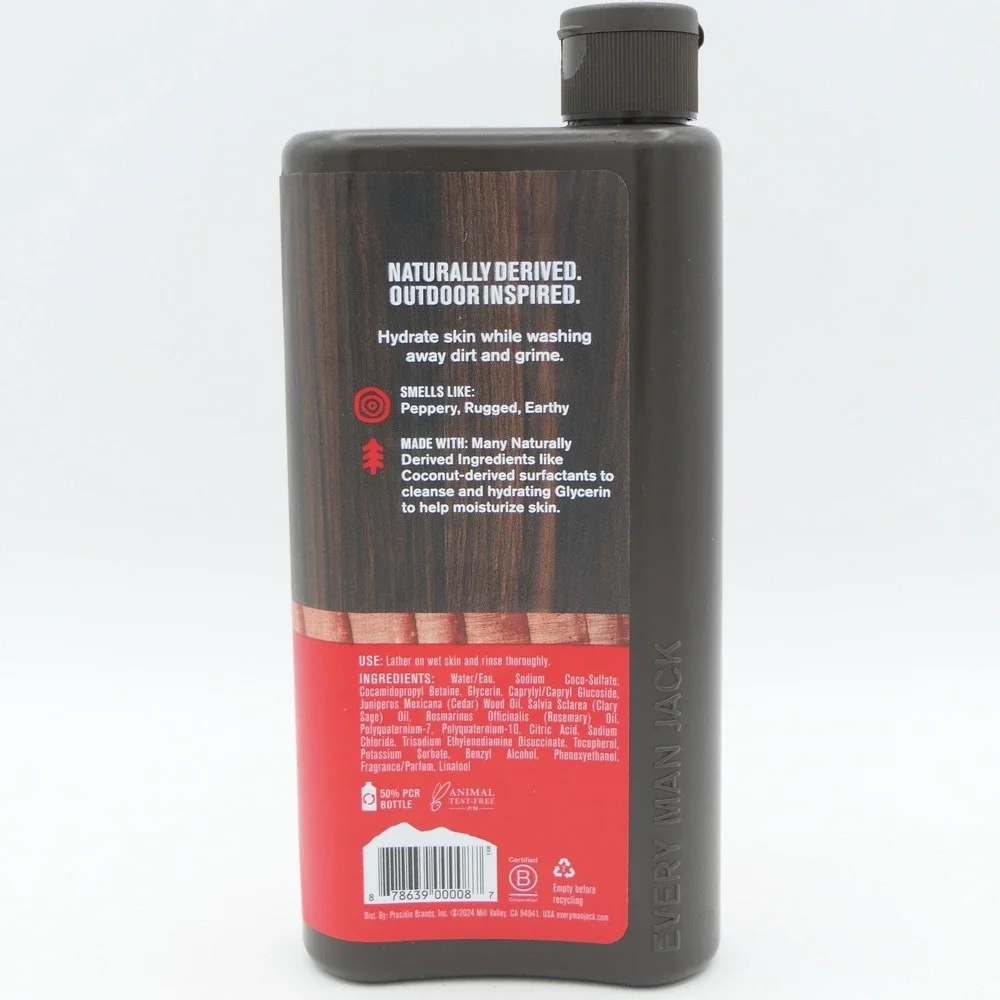Every Man Jack Cedarwood Hydrating Body Wash Shower Gel For Men 16.9 fl oz